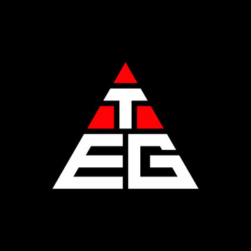 TEG triangle letter logo design with triangle shape. TEG triangle logo design monogram. TEG triangle vector logo template with red color. TEG triangular logo Simple, Elegant, and Luxurious Logo. TEG 