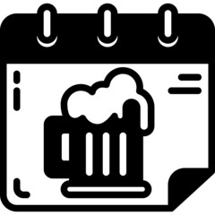 international beer day solid line icon