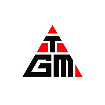 TGM triangle letter logo design with triangle shape. TGM triangle logo design monogram. TGM triangle vector logo template with red color. TGM triangular logo Simple, Elegant, and Luxurious Logo. TGM 