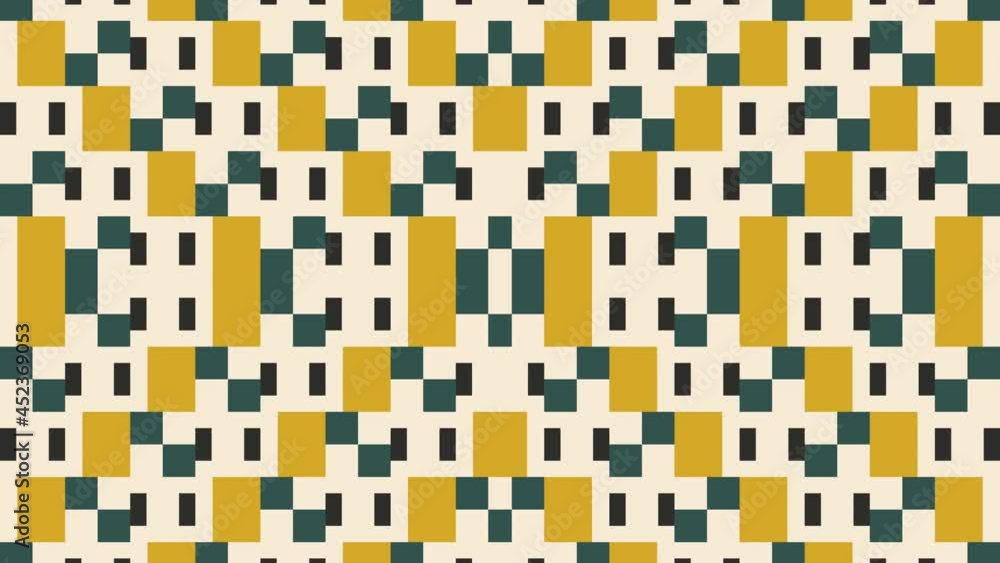 Aufkleber animated geometric mosaic with square tiles. multicolor rectangles in minimal dynamic pattern. motio