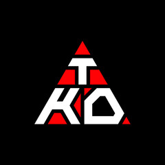 TKO triangle letter logo design with triangle shape. TKO triangle logo design monogram. TKO triangle vector logo template with red color. TKO triangular logo Simple, Elegant, and Luxurious Logo. TKO 