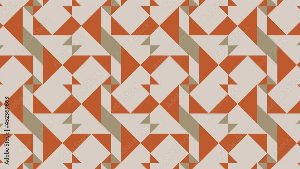 Aufkleber retro mosaic with dynamic geometric tiles in a seamless loop. vintage pattern flat motion graphic an