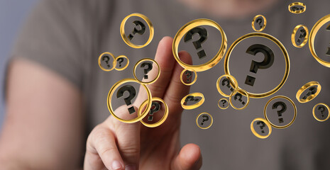 Infinite question marks, original 3d illustration
