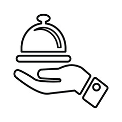 Fototapeta premium Food, service icon outline icon. Line art design.