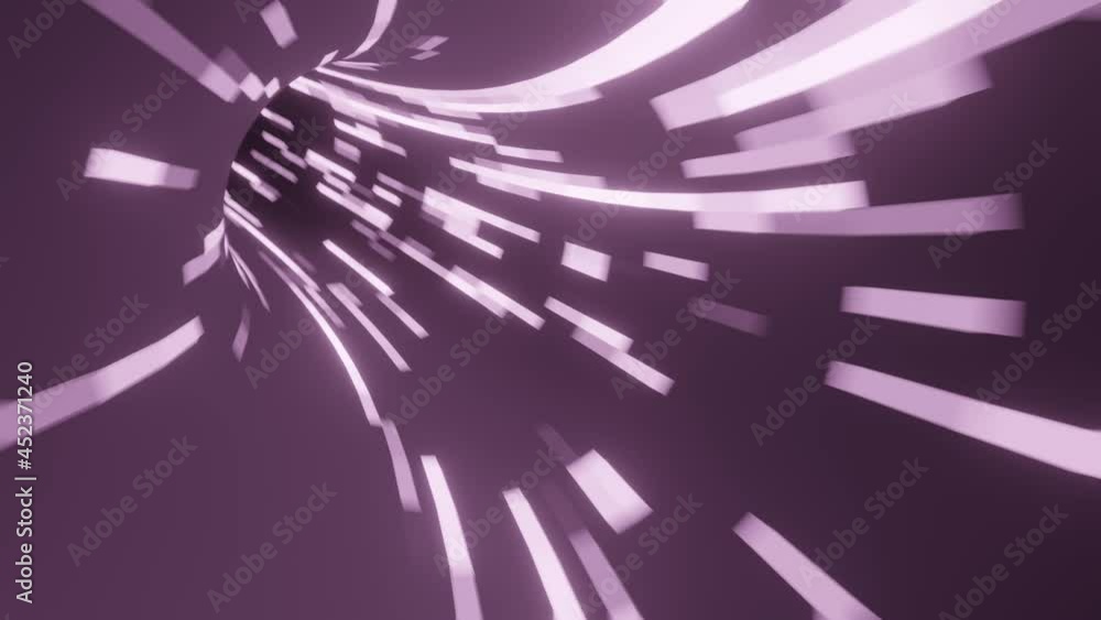 Poster pink light traces in fast movement inside a tunnel. seamless looping motion graphic animated backgro