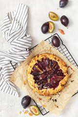 Plum Galettes with Frangipane and almonds