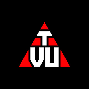 TVU triangle letter logo design with triangle shape. TVU triangle logo design monogram. TVU triangle vector logo template with red color. TVU triangular logo Simple, Elegant, and Luxurious Logo. TVU 