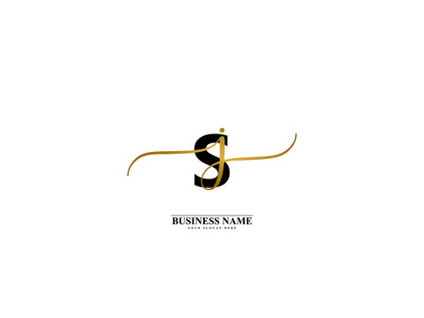 Letter SJ Logo, creative sj js signature logo for wedding, fashion, apparel and clothing brand or any kind of business