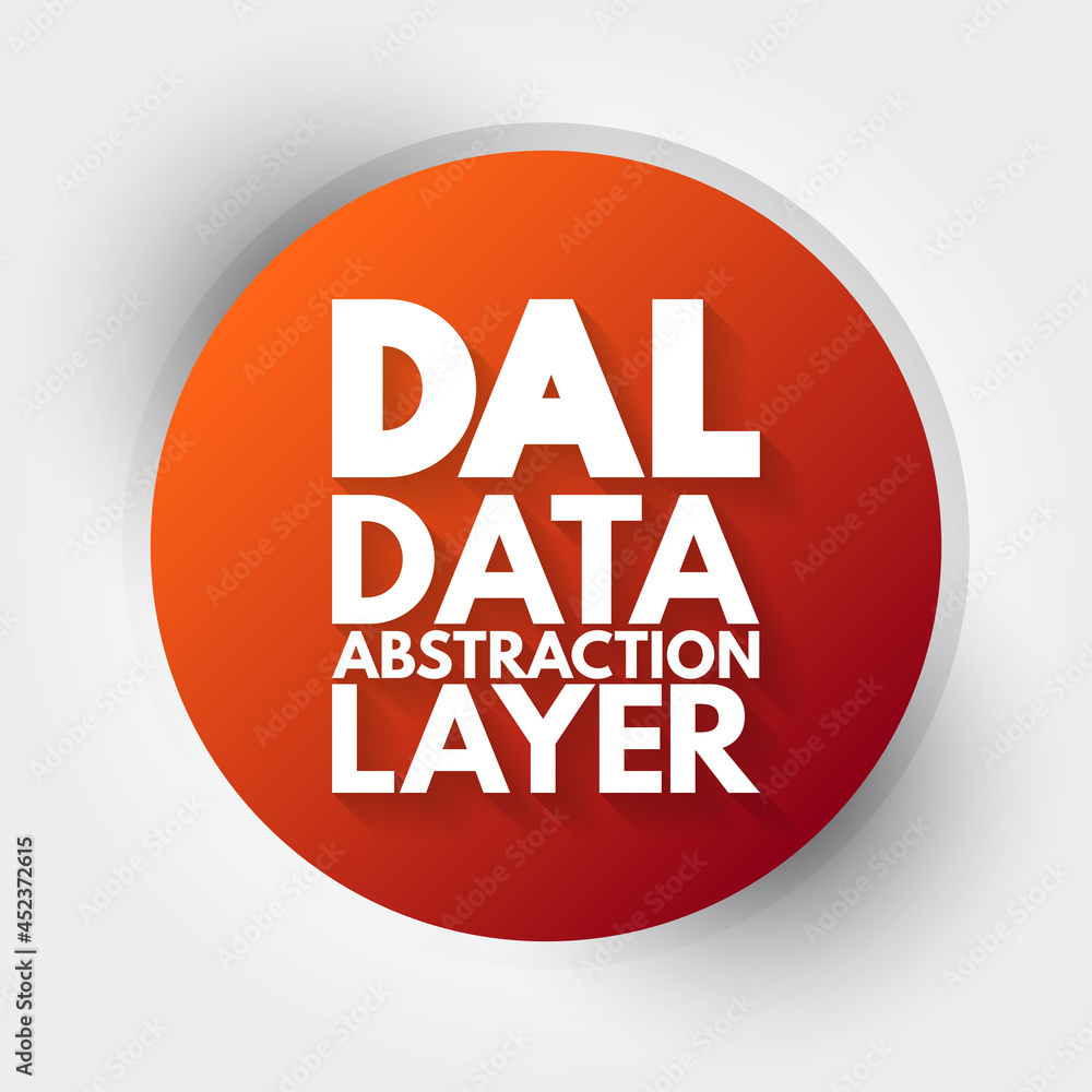 Poster dal - data abstraction layer acronym, technology concept background