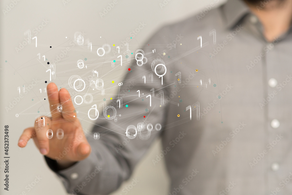 Poster big data visualization background.abstract technology