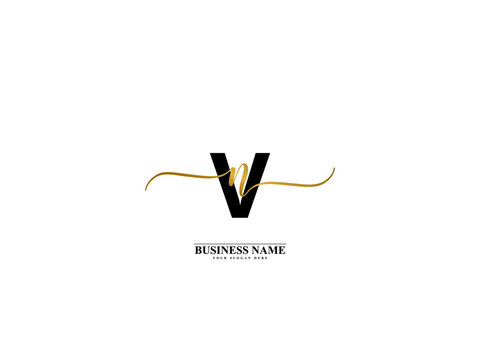 Letter VN Logo, creative vn nv signature logo for wedding, fashion, apparel and clothing brand or any kind of business