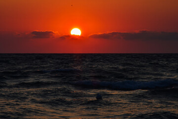 sunset over the sea