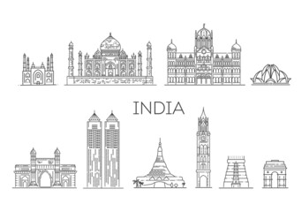 Tourist attractions of India, Vector symbols