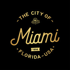 Fototapeta na wymiar Miami logotype. Miami Florida vector design template. Vector and Illustration. 