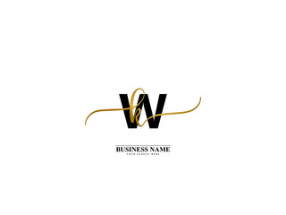 Letter WK Logo, creative wk kw signature logo for wedding, fashion, apparel and clothing brand or any kind of business