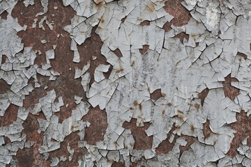 Old sheet metal with peeling varnish