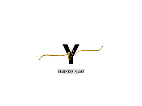 Letter YV Logo, creative yv vy signature logo for wedding, fashion, apparel and clothing brand or any kind of business