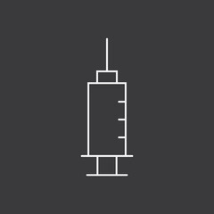 Syringe icon. Vaccine symbol. Linear vector illustration.