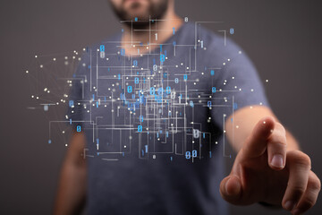 Technology background. Big data concept. Binary