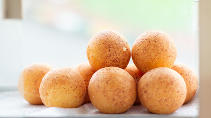 fresh and ready-to-eat fritters or buñuelos