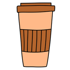 Vector isolated element brown cup of coffee