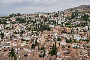 View of Granada from the Alhambra. Spain 