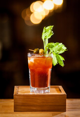 cocktail margarita on bar with dark background