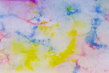 Color abstract watercolor background on paper.