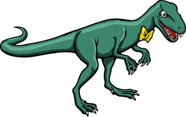 veliocoraptor with bow tie | dinosaur