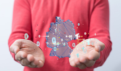 Abstract of germany map network, internet and global connection concept