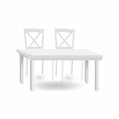 table and chairs in white for the living room