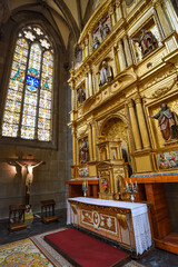 Fototapeta na wymiar Vitoria-Gasteiz, Spain - 21 Aug, 2021: Interior Views of the Cathedral of Santa Maria (or New Cathedral) in Vitoria-Gasteiz, Basque Country, Spain