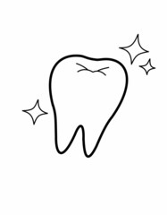歯輝き(線画)