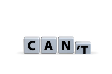 Determination concept with rotating cubes - 3d rendering