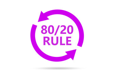 Pareto rule illustration of 80 to 20