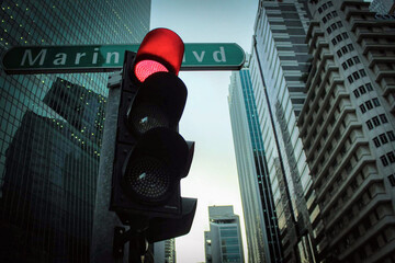 Singapore's Marina Boulevard Stoplight