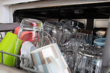 glasses in the dishwasher