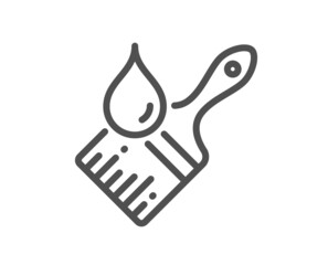Paint brush line icon. Wall paintbrush sign. Creative drawing art symbol. Quality design element. Linear style brush icon. Editable stroke. Vector