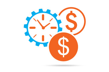 Time is money concept with clock and money