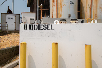 Chemical tanks holding Biodiesel and Ferric Chloride at a waste water treatment plant