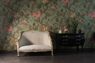 Boudoir. Luxurious interior in the vintage style...