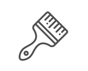 Paint brush line icon. Wall paintbrush sign. Creative drawing art symbol. Quality design element. Linear style brush icon. Editable stroke. Vector