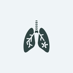 Corona virus affecting lungs vector icon illustration sign for web and design