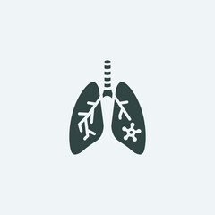 Corona virus affecting lungs vector icon illustration sign for web and design