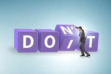 Determination concept with rotating cubes