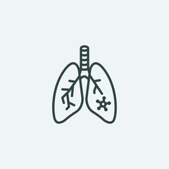 Corona virus affecting lungs vector icon illustration sign for web and design