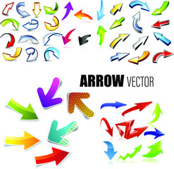 Arrow set with 5 style vector