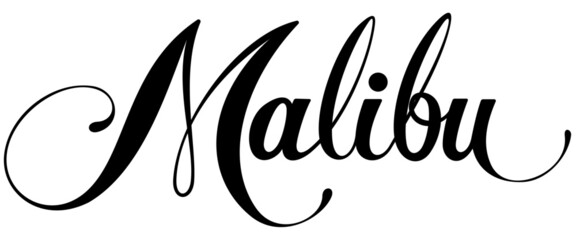 Malibu - custom calligraphy text