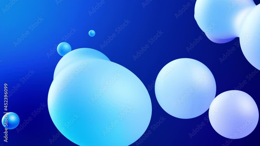 Poster 3d abstract background with droplets of molten wax merge and fly apart drops in liquid. subsurface s