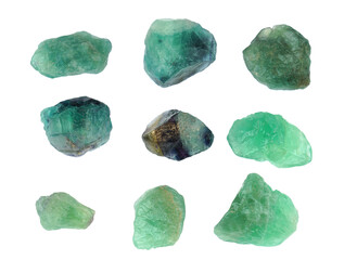 rainbow fluorite rock isolated on white background